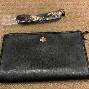 Tory Burch black wallet on a string